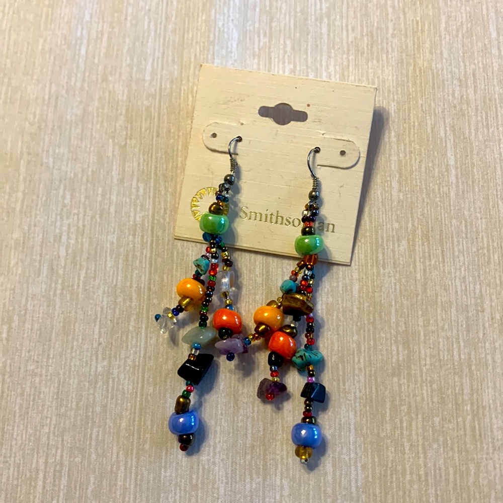 Beaded earrings, multi-color